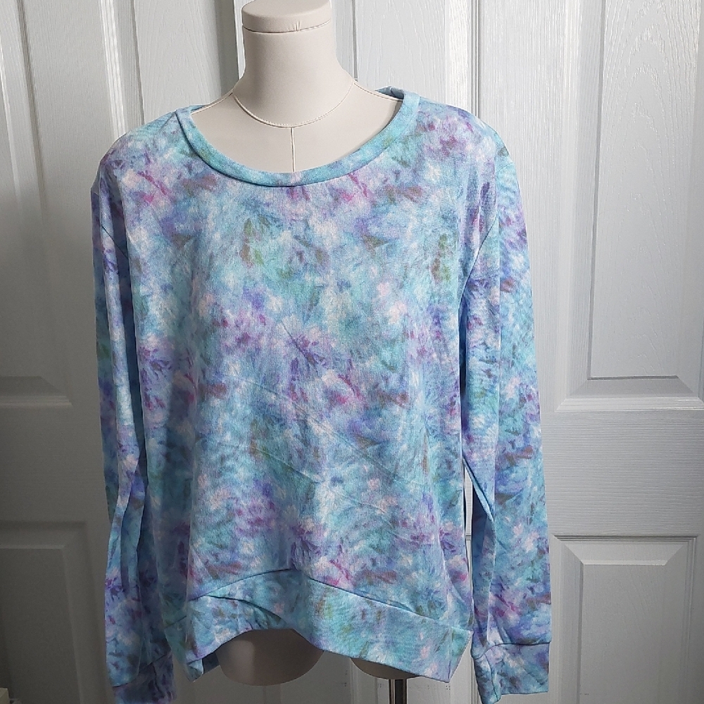YMI Blue and Purple Tie-Dye Sweatshirt